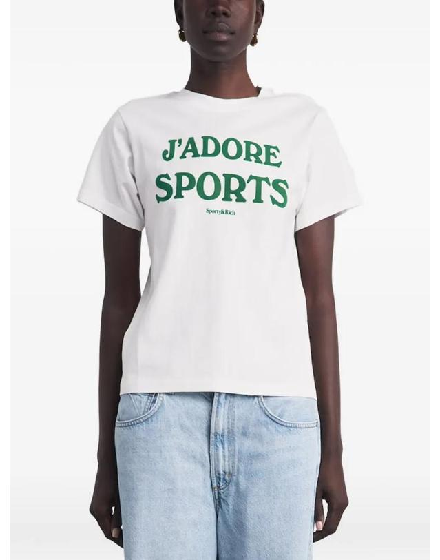 스포티앤리치 [해외직구] 26 FW 스포티앤리치 Jadore logo print T shirt TO12273702WH01 TP459163538 착용컷