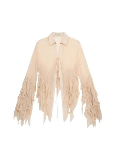 [해외직구] 26 FW 블루마린 실크 러플 블라우스 P644C254A TP457175369