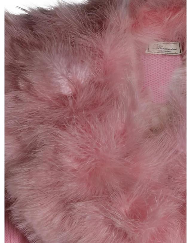 블루마린 [해외직구] 26 FW 블루마린 feather trim virgin wool cardigan RF6197MAB39 TP457834842 착용컷