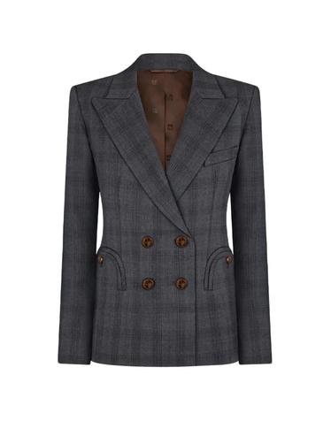 [해외직구] 26 FW 블레이즈 밀라노 차머 더블 브레스티드 체크 블레이저 BZCHD03BRV TP456146679