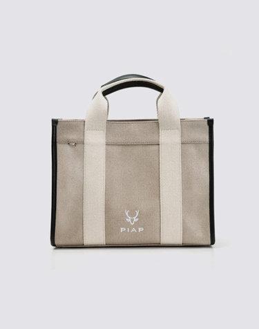 피아쁘 샤블리 캔버스 토트백 아이보리