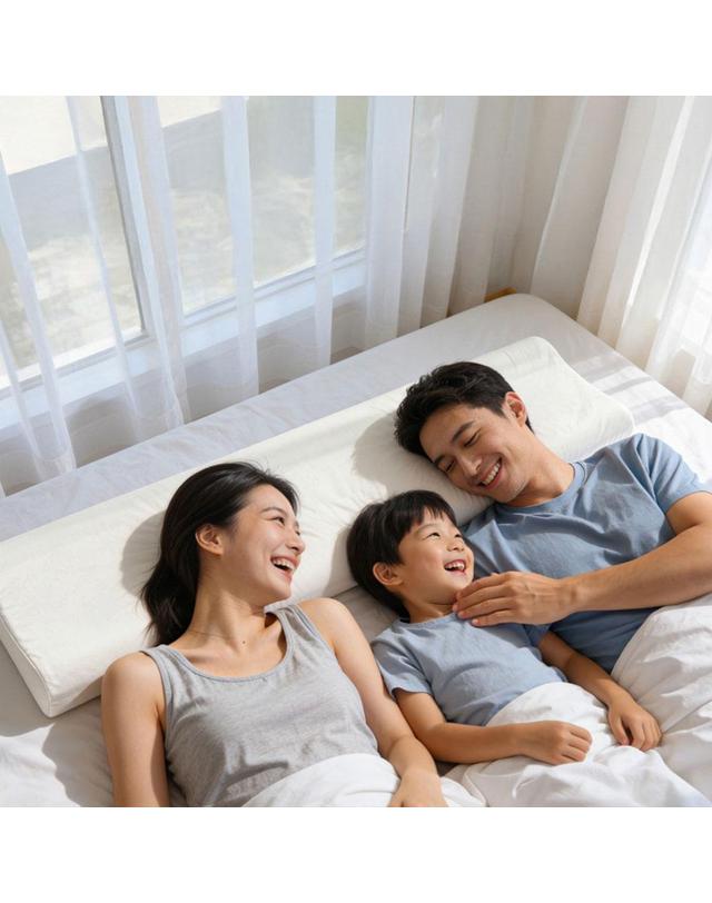포그닝 포그닝 넥트랙 롱 경추베개 숙면 수면자세 파노라마 설계 고밀도 메모리폼 베개 착용컷