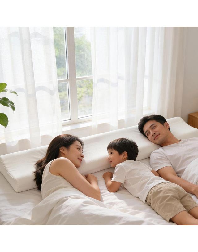 포그닝 포그닝 넥트랙 롱 경추베개 숙면 수면자세 파노라마 설계 고밀도 메모리폼 베개 착용컷