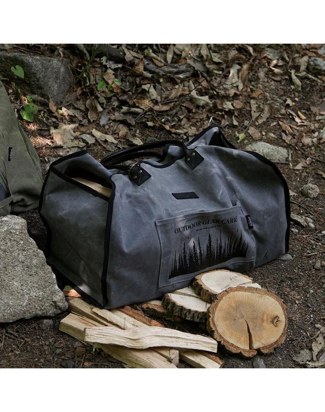 조선땔감 조선땔감 아웃도어 캐리백 빈티지 여행 다용도백 캠핑 장작가방 착용컷