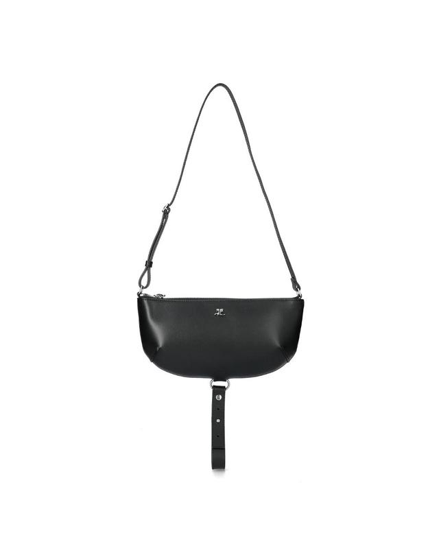꾸레쥬 꾸레쥬 홀리 이클립스 레더 숄더백 325GSA190CR0065 BLACK 착용컷