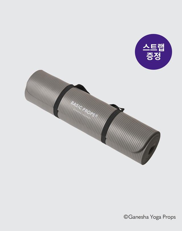 가네샤요가프랍스 [가네샤요가프랍스] 베이직프랍스 NBR 요가매트 10mm 와이드 플러스 3cm 착용컷