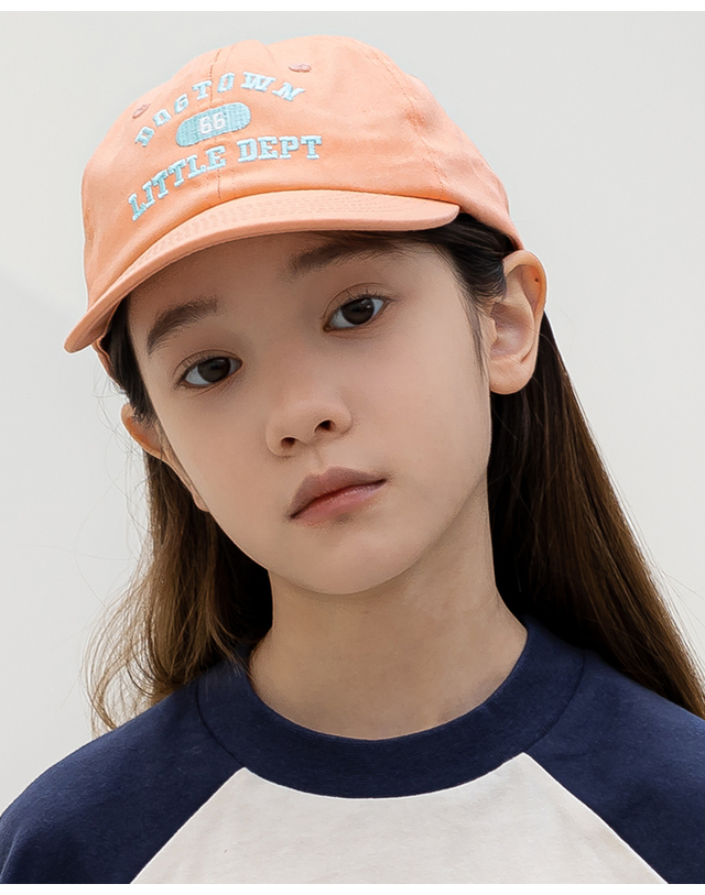리틀뎁 파스텔 스냅백 Orange 착용컷