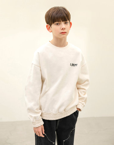 포인트 라벨 스웨트 셔츠 Ivory
