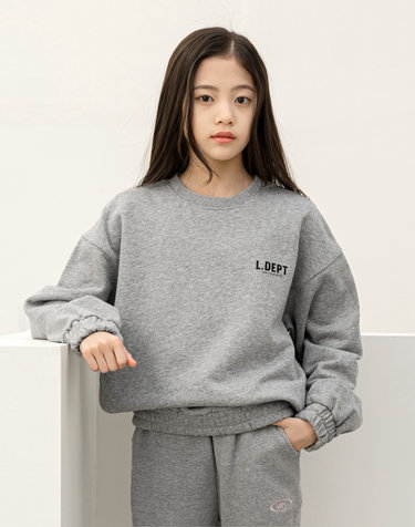 포인트 라벨 스웨트 셔츠 Grey