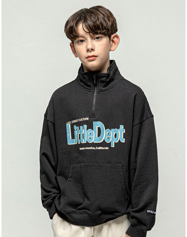 로고 하프 집업 맨투맨 DGrey