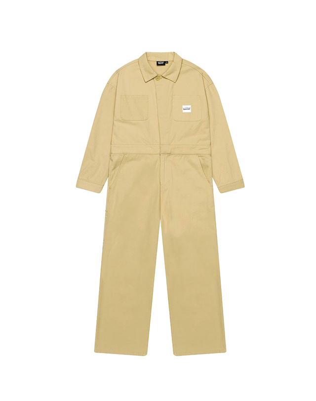 리틀뎁 코튼 포켓 점프수트 Beige 착용컷