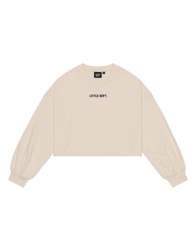 리틀뎁 리틀 스트링 크롭 티셔츠 Ivory 착용컷