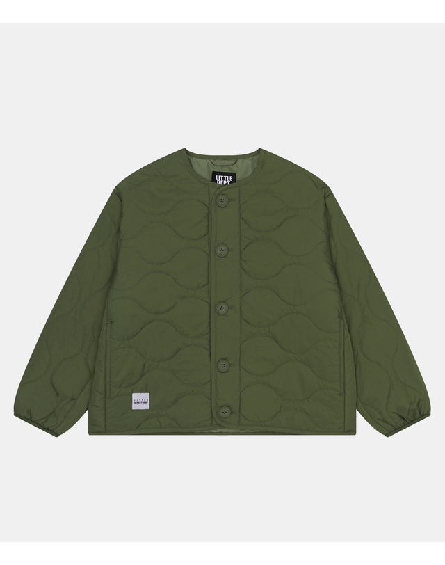 리틀뎁 심플 라이트 퀼팅 자켓 Khaki 착용컷
