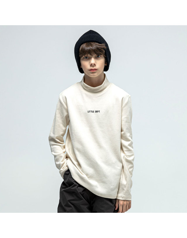 리틀뎁 슬림 하프넥 티셔츠 Ivory 착용컷