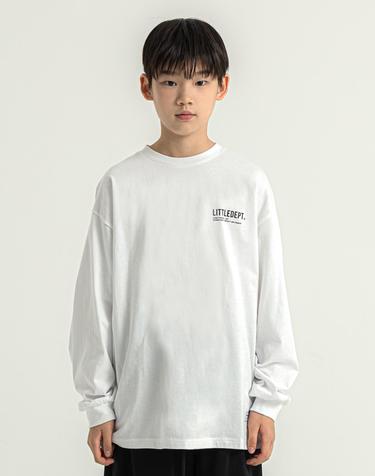 스몰 레터링 롱 슬리브 티셔츠 White