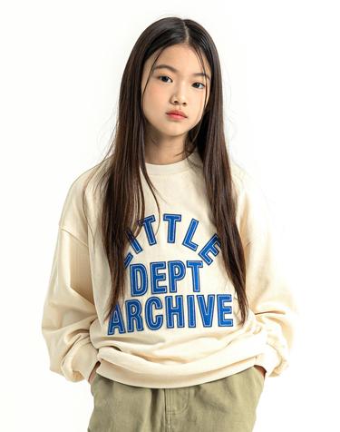 컬러드 로고 맨투맨 Ivory