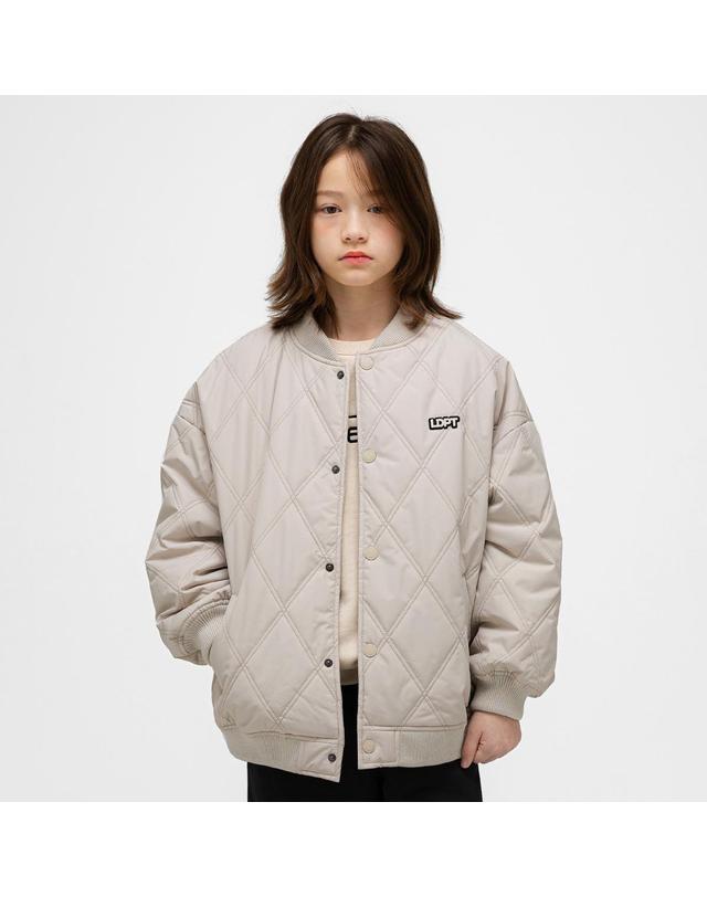 리틀뎁 퀼팅 봄버 자켓 Beige 착용컷