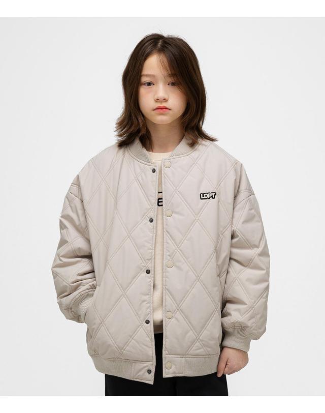 리틀뎁 퀼팅 봄버 자켓 Beige 착용컷
