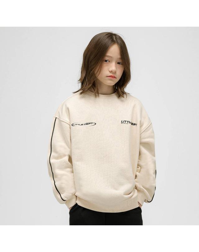 리틀뎁 밀리언 배색 맨투맨 Ivory 착용컷