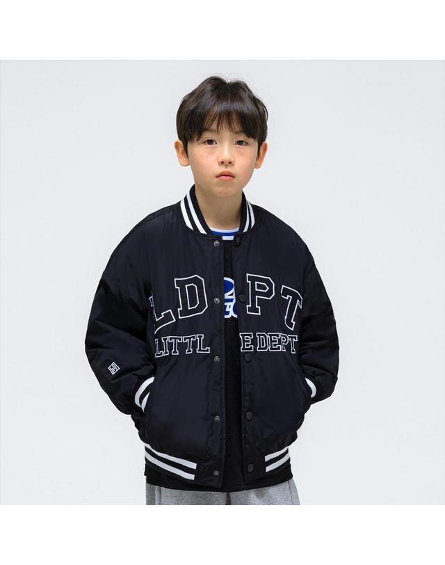 리틀뎁 알파 바시티 자켓 Black 착용컷