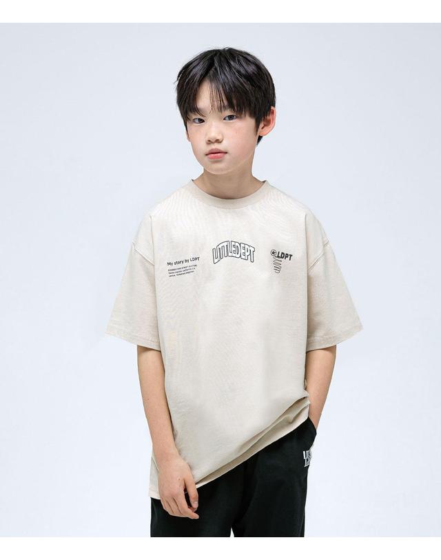 리틀뎁 유닛 스테이트 티셔츠 Beige 착용컷