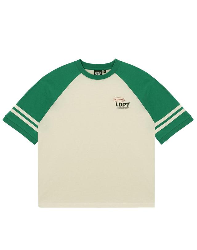 리틀뎁 오예 7부 라글란 티셔츠 Green 착용컷