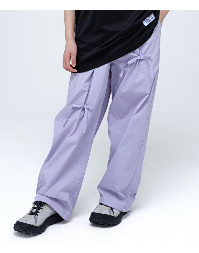 리틀뎁 나일론 리본 와이드 팬츠 Purple 착용컷