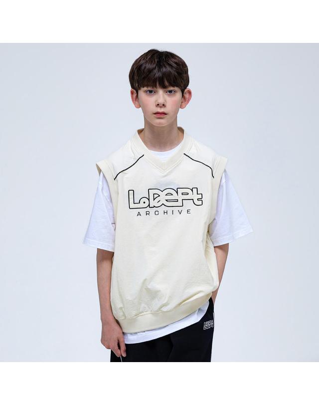 리틀뎁 액티브 나일론 베스트 Ivory 착용컷