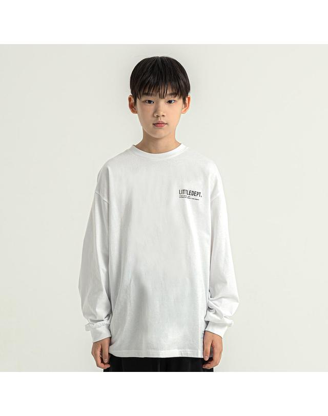 리틀뎁 스몰 레터링 롱 슬리브 티셔츠 White 착용컷