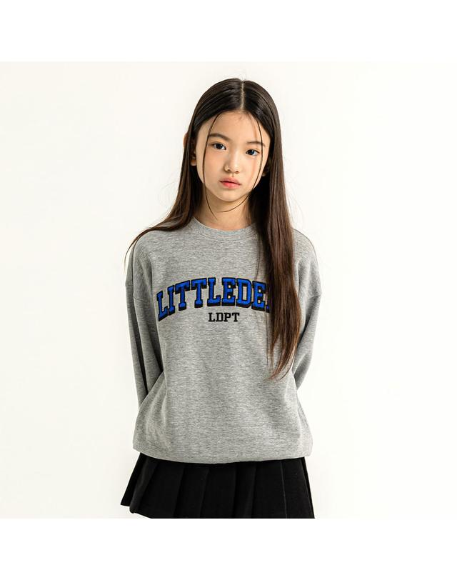 리틀뎁 베이직 로고 맨투맨 Grey 착용컷
