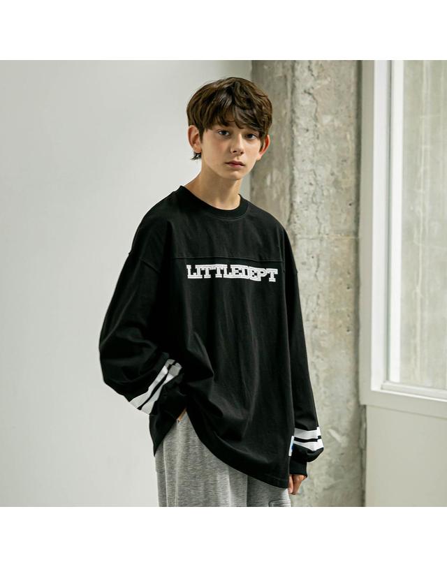 리틀뎁 투투 라인즈 티셔츠 Black 착용컷