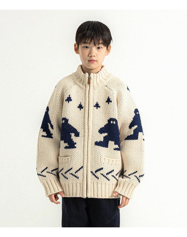 리틀뎁 노르딕 코위찬 니트 집업 Ivory 착용컷