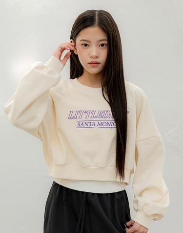 선데이 로고 크롭 맨투맨 Ivory