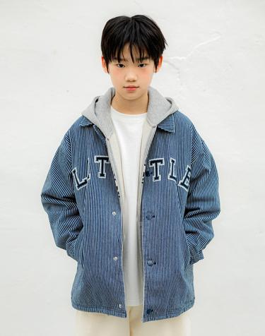 스트라이프 로고 데님 자켓 Blue