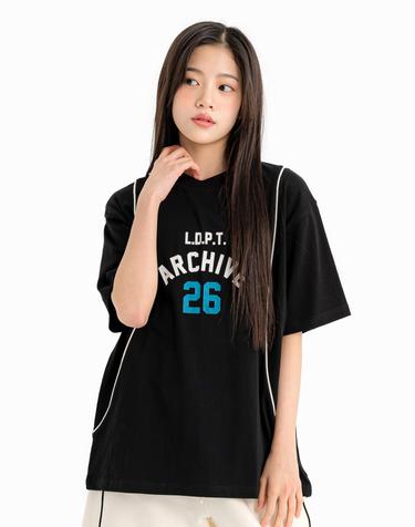 라이너 파이핑 티셔츠 Black