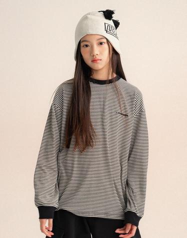 심플 스트라이프 티셔츠 Mblack
