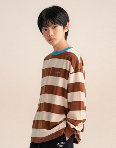 런 스트라이프 티셔츠 Brown