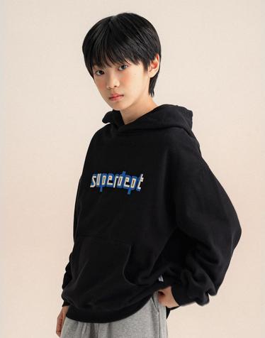 라인즈 후드 티셔츠 Black
