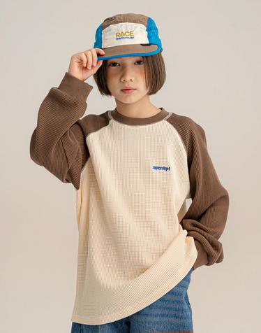 와플 라글란 티셔츠 Brown