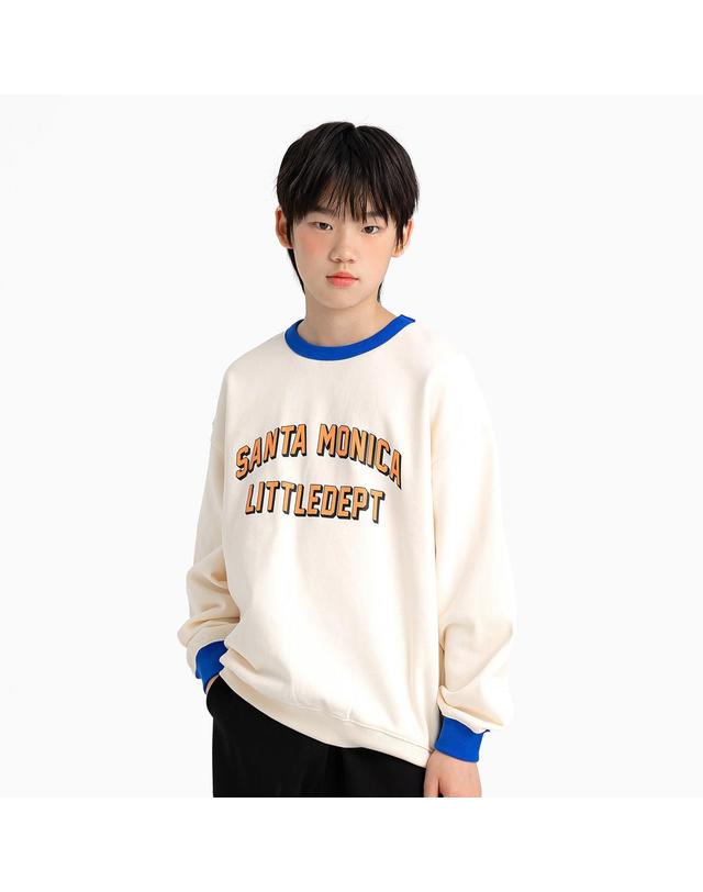 리틀뎁 레터링 로고 맨투맨 Ivory 착용컷