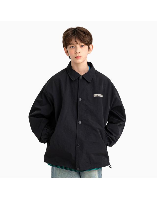 리틀뎁 시그니처 로고 코치 자켓 Black 착용컷