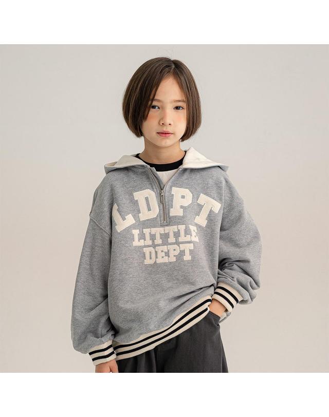 리틀뎁 풀오버 후드 티셔츠 Grey 착용컷