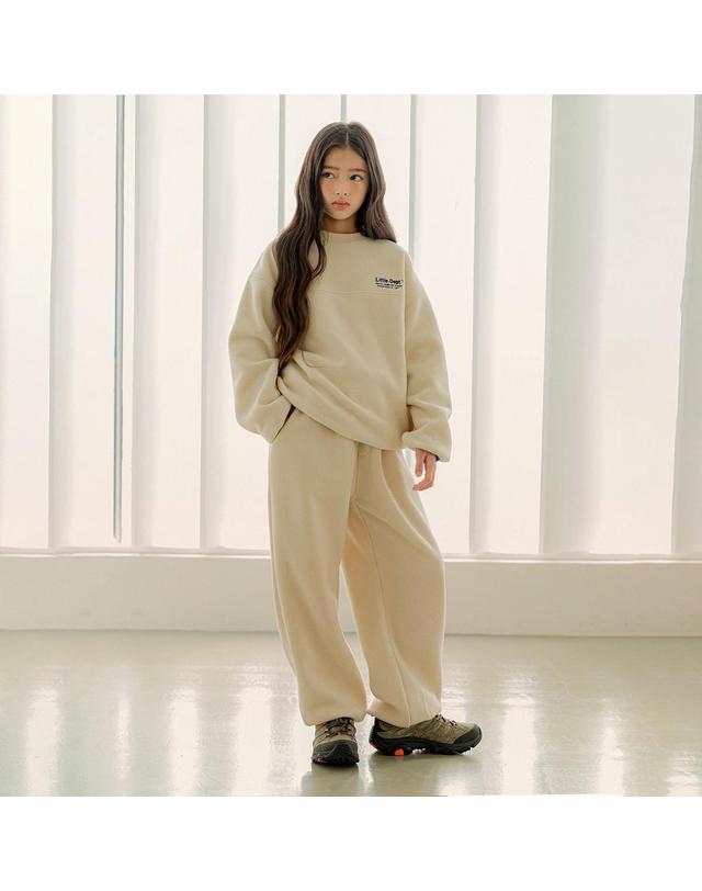 리틀뎁 베타 플리스 셋업 Ivory 착용컷