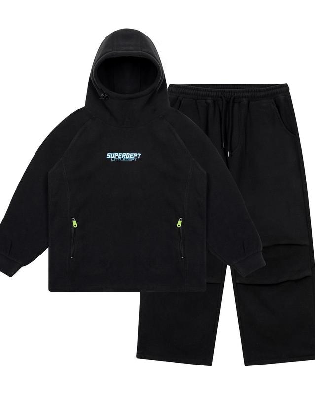 리틀뎁 마이크로 플리스 셋업 Black 착용컷