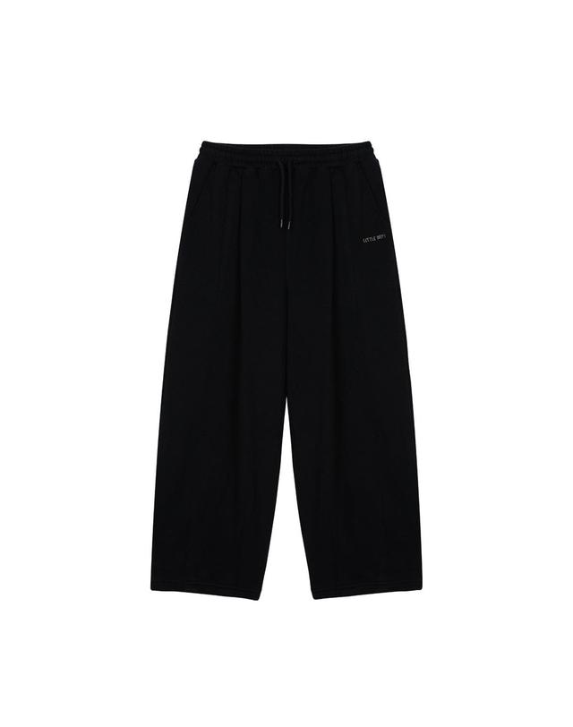 리틀뎁 핀턱 포인트 기모 팬츠 Black 착용컷