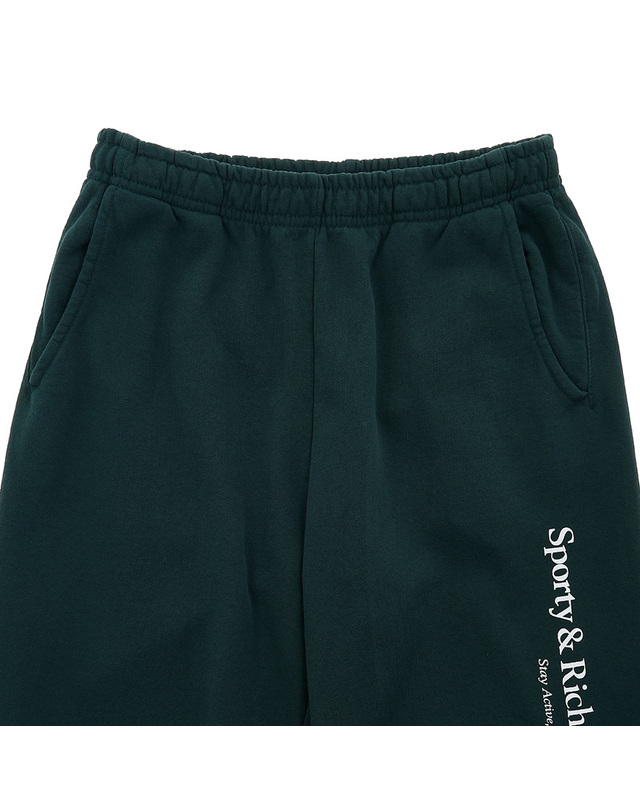 스포티앤리치 [스포티앤리치] 에슬레틱 클럽 스웨트 팬츠 ATHLETIC CLUB SWEATPANT FOREST WHITE 착용컷