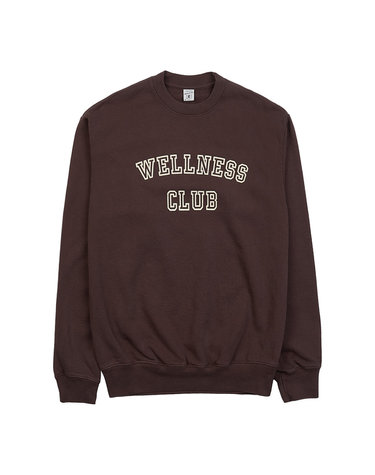 [스포티앤리치] 웰니스 클럽 맨투맨 WELLNESS CLUB FLOCKED CREWNECK CHOCOLATE CREAM