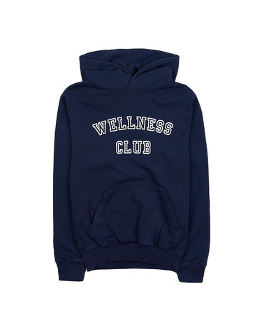 [스포티앤리치] 웰니스 클럽 후드 티셔츠 WELLNESS CLUB FLOCKED HOODIE NAVY CREAM