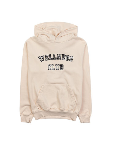 [스포티앤리치] 웰니스 클럽 후드 티셔츠 WELLNESS CLUB FLOCKED HOODIE CREAM NAVY