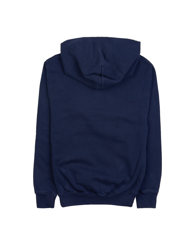 스포티앤리치 [스포티앤리치] 웰니스 클럽 후드 티셔츠 WELLNESS CLUB FLOCKED HOODIE NAVY CREAM 착용컷